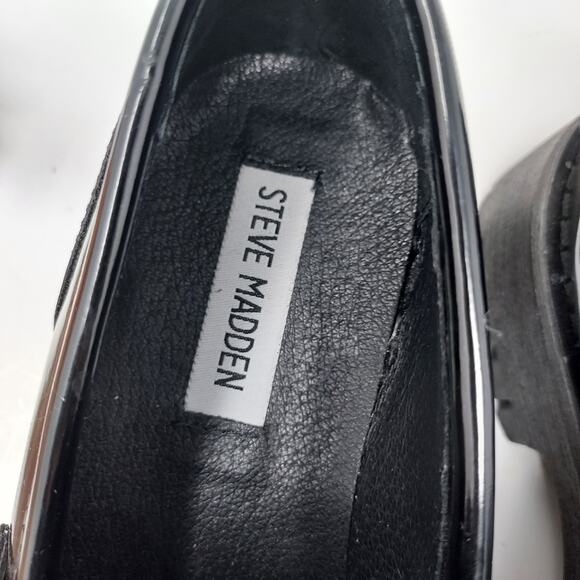 Steve Madden Black Loafer Platform Chunky Sole Size 6.5 - Picture 6 of 8